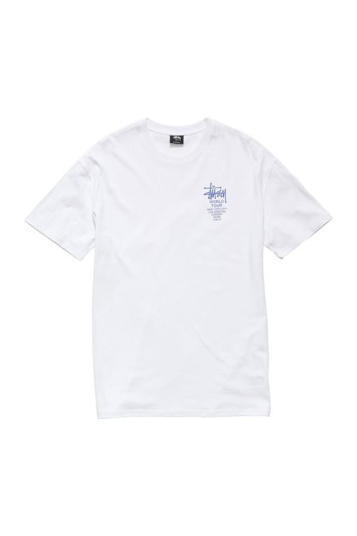 Stussy Mens World Tour SS T Shirt White - VMBIQ8407